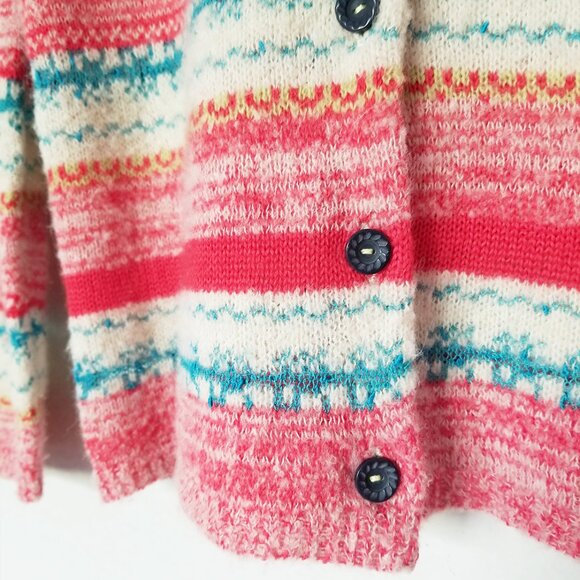 Sparrow Anthropologie Marna Fair Isle Striped Merino Wool Blend Cardigan M $188 - Picture 8 of 16